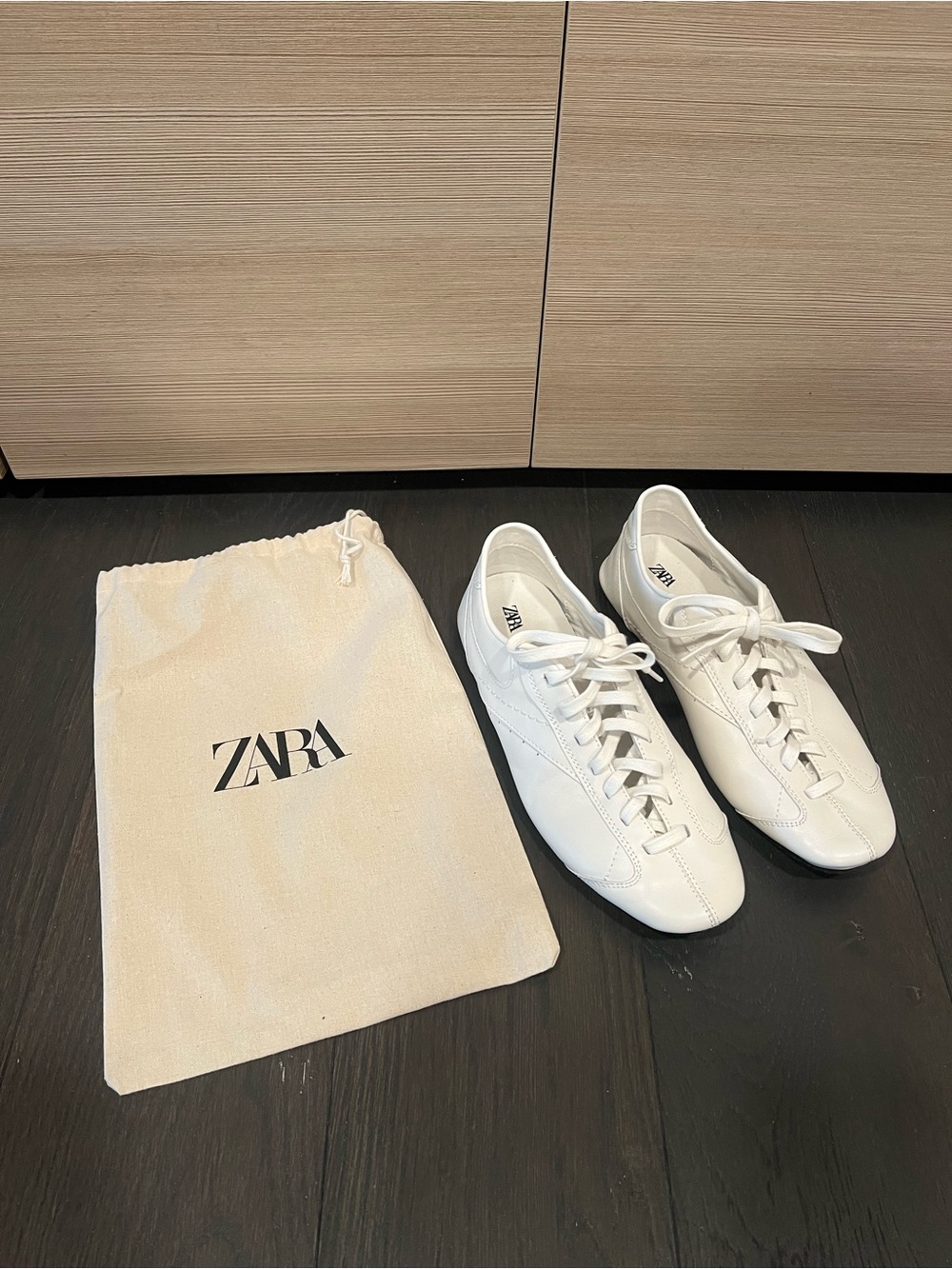 Zara White Leather Sneakers